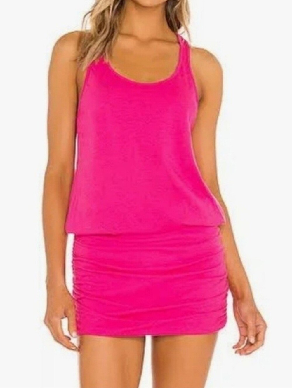 Michael Stars Hot Pink Racerback Midi Dress